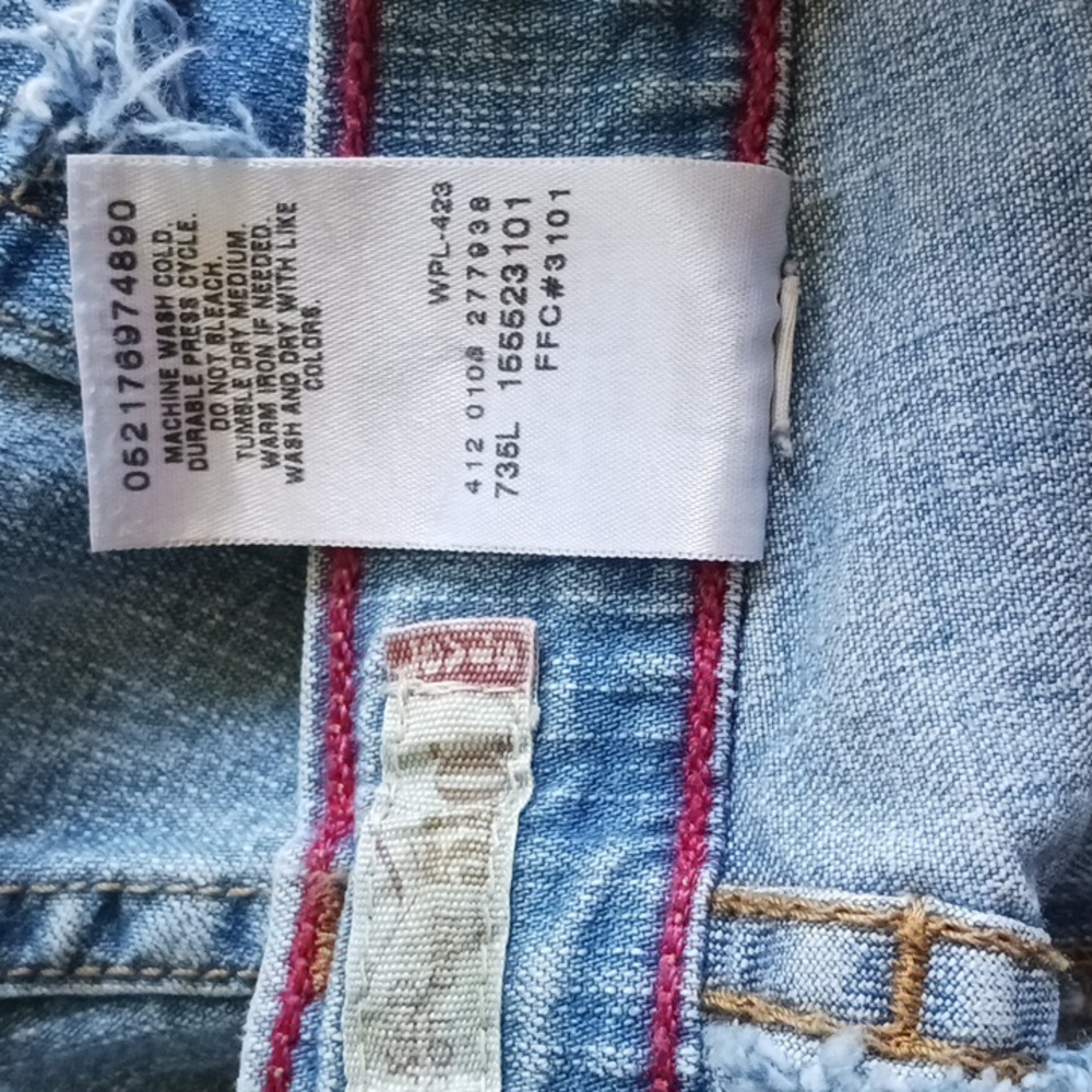 Levi cut off jean shorts. Distressed customized  unique one of a kind - Picture 9 of 15